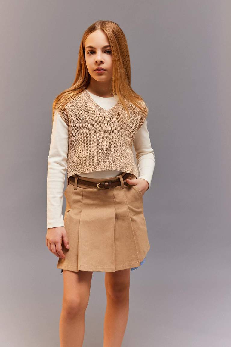 Girl Gabardine Skirt