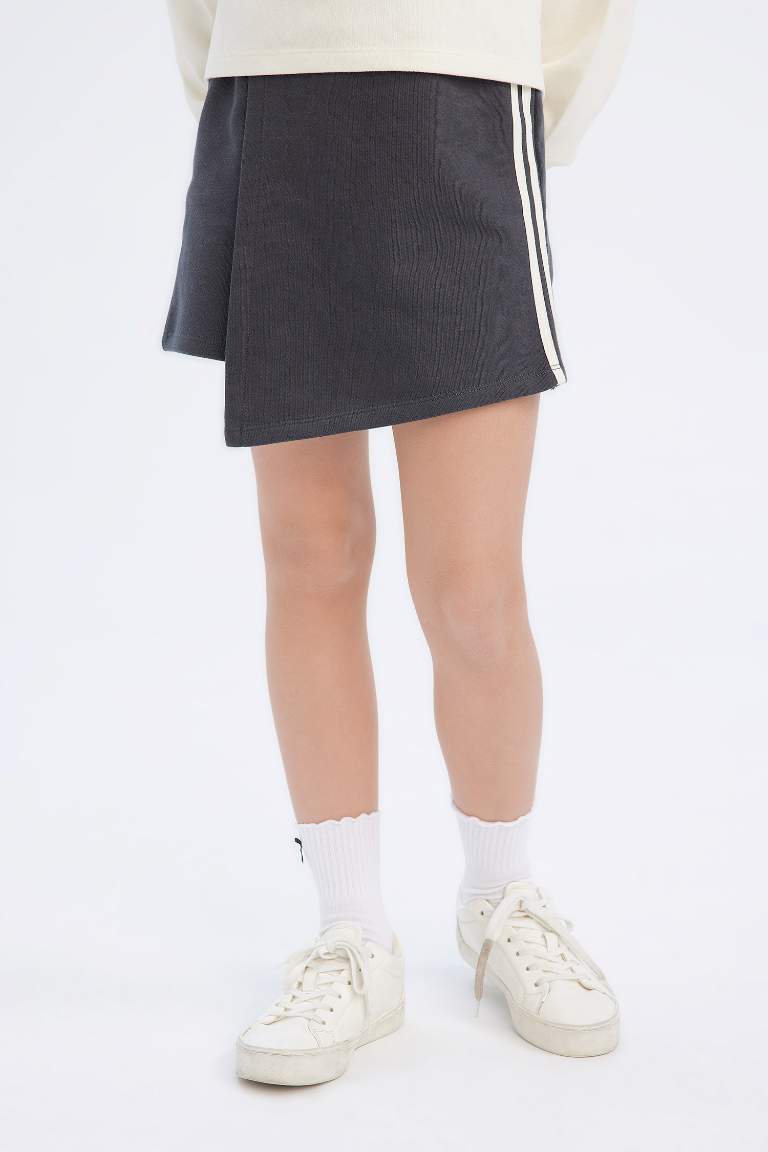 Girl Printed Sweatshirt Shorts Skirt 2 Piece Set