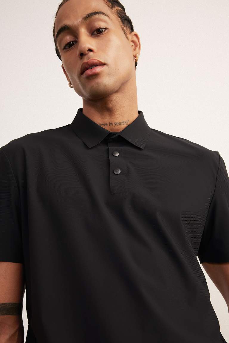 DeFactoFit Standard Fit Sports Polo T-Shirt