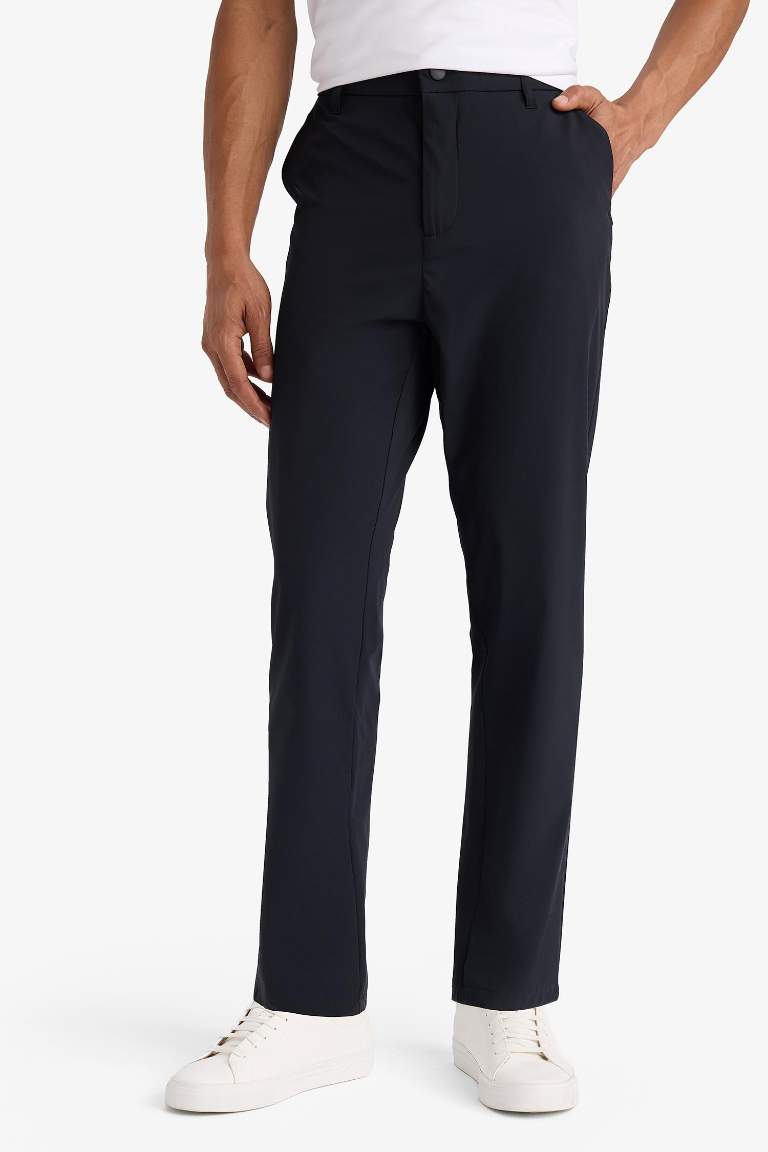 DeFactoFit Slim Fit Dar Kesim Standart Paça Dokuma Sporcu Pantolon