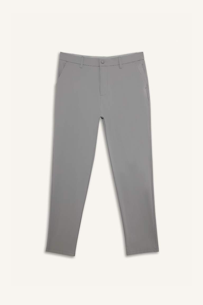 DeFactoFit Slim Fit Dar Kesim Standart Paça Esnek Multifonksiyonel Dokuma Sporcu Pantolon