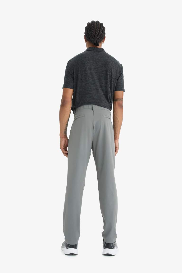 DeFactoFit Slim Fit Dar Kesim Standart Paça Esnek Multifonksiyonel Dokuma Sporcu Pantolon