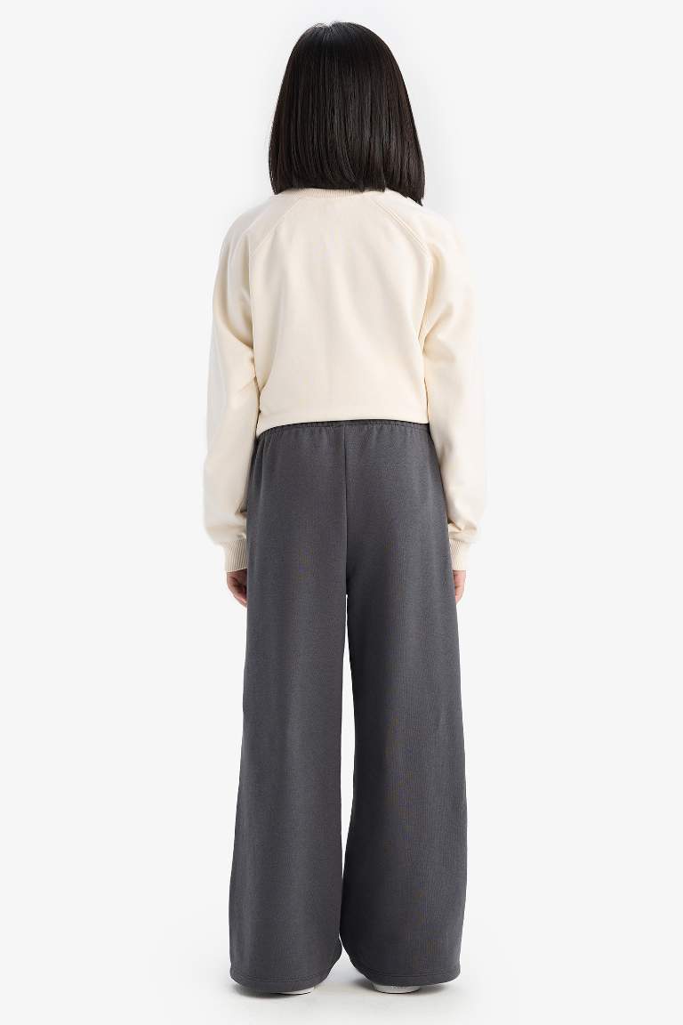 Girl Elastic Waist Wide Leg Sweatpants