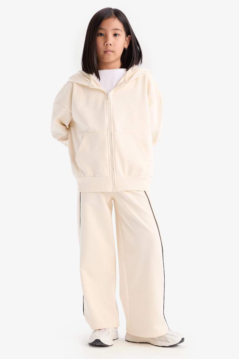 Kız Çocuk Wide Leg Beli Lastikli Geniş Bol Paça Eşofman Altı
