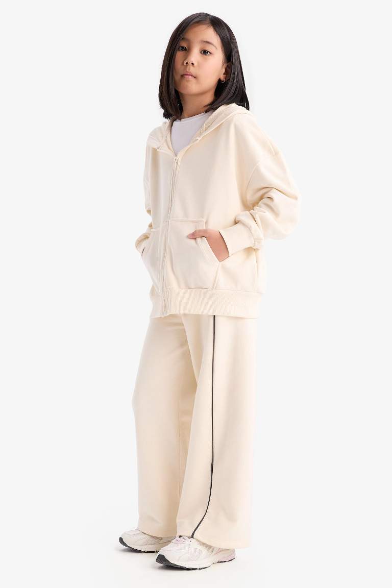 Kız Çocuk Wide Leg Beli Lastikli Geniş Bol Paça Eşofman Altı