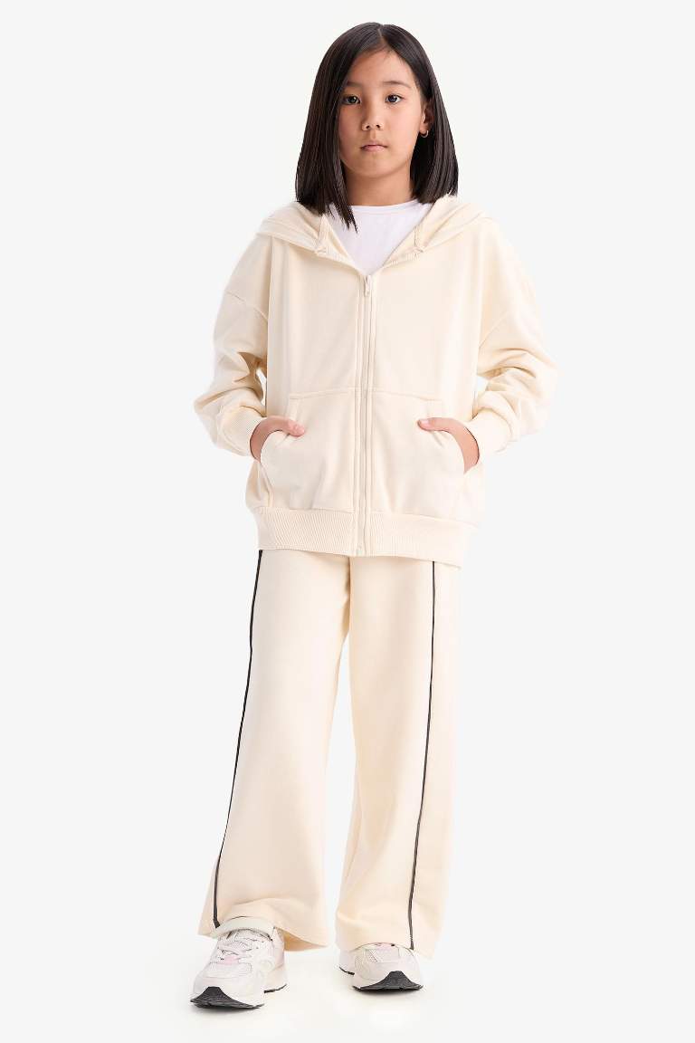 Kız Çocuk Wide Leg Beli Lastikli Geniş Bol Paça Eşofman Altı