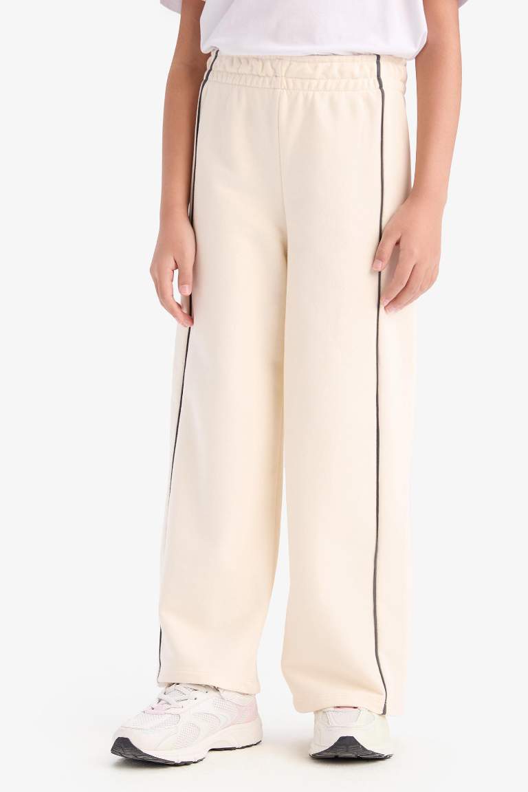 Kız Çocuk Wide Leg Beli Lastikli Geniş Bol Paça Eşofman Altı
