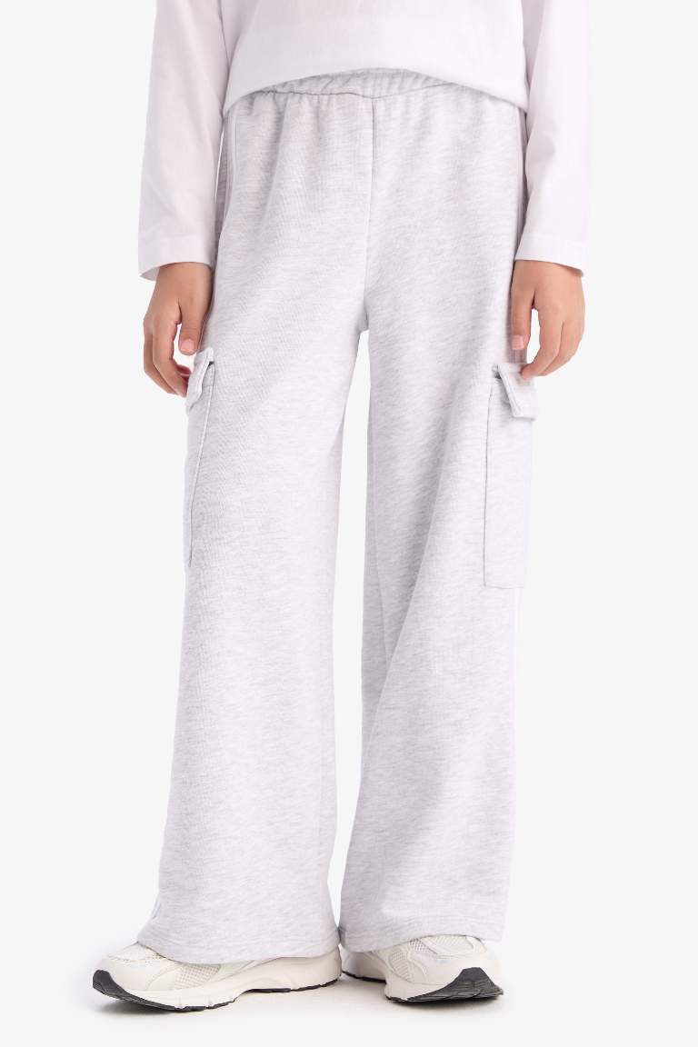 Girl Elastic Waist Wide Leg Sweatpants