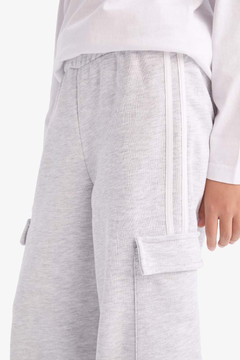 Girl Elastic Waist Wide Leg Sweatpants