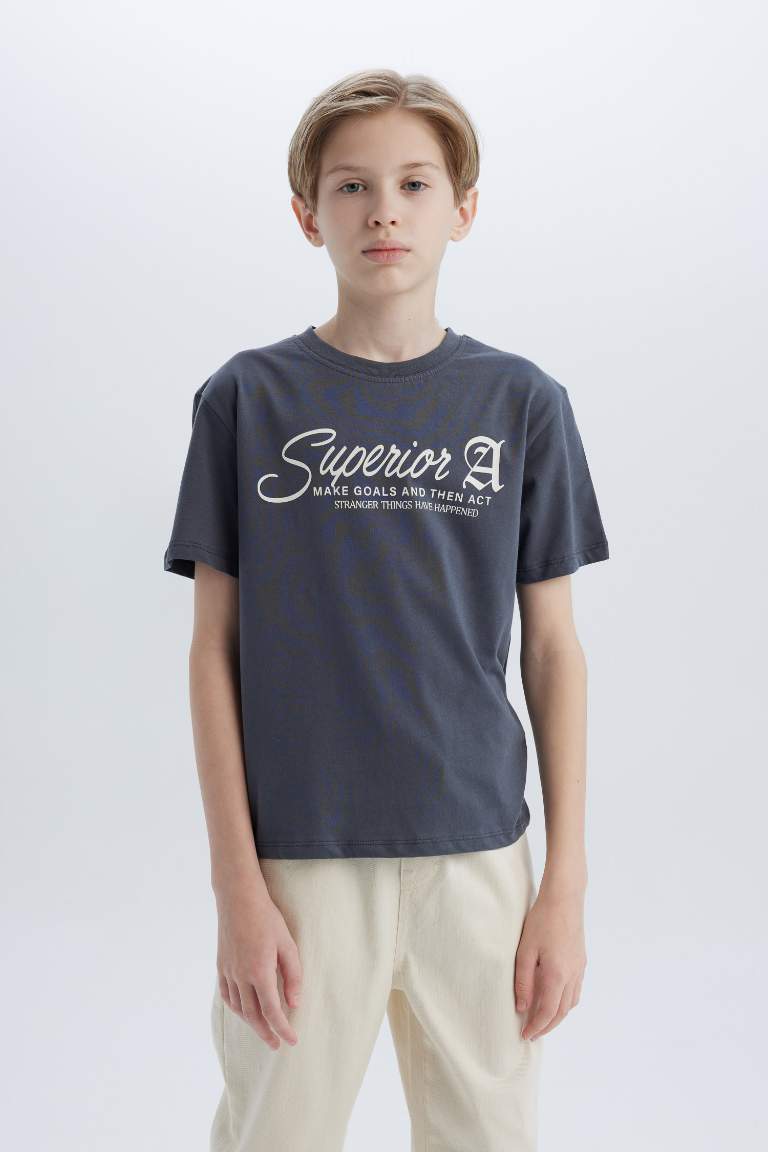 Boy Crew Neck Printed Short Sleeve T-Shirt