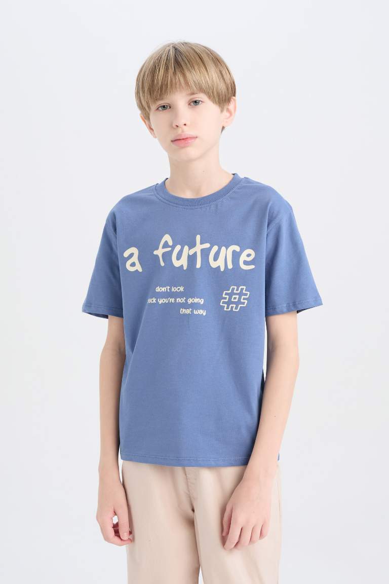 Boy Crew Neck Printed Short Sleeve T-Shirt