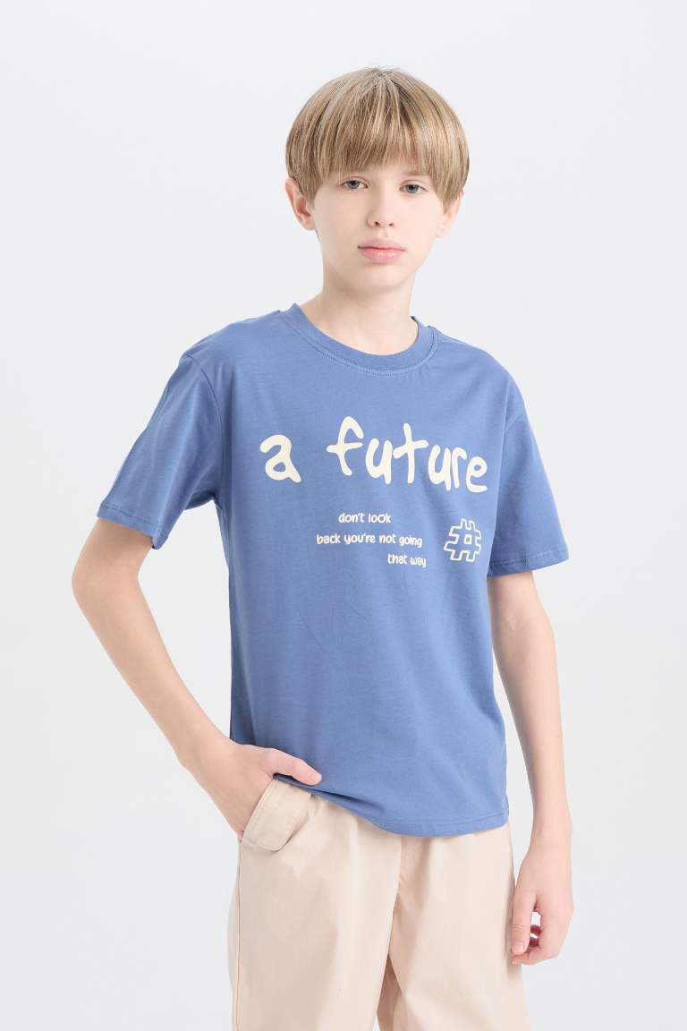 Boy Crew Neck Printed Short Sleeve T-Shirt