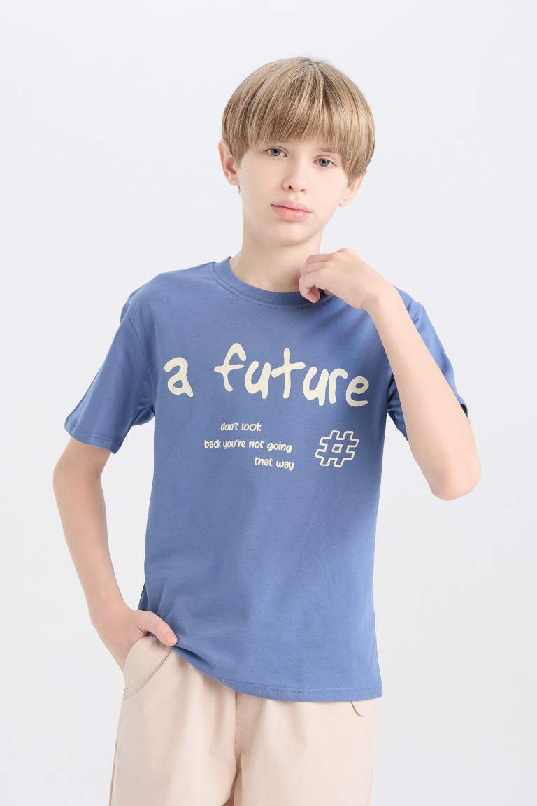 Boy Crew Neck Printed Short Sleeve T-Shirt