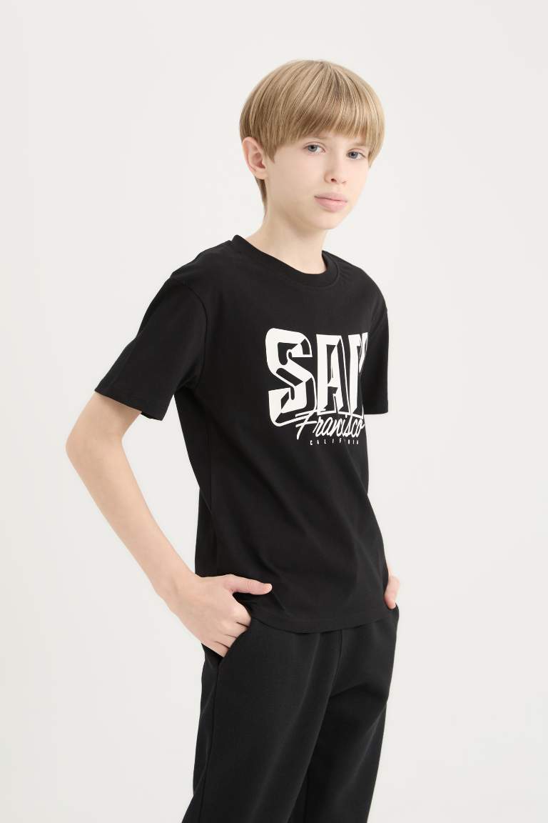 Boy Crew Neck Printed Short Sleeve T-Shirt