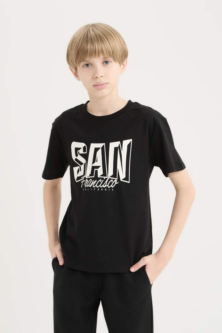 Boy Crew Neck Printed Short Sleeve T-Shirt