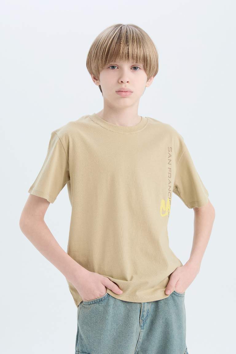 Boy Crew Neck Back Printed T-Shirt