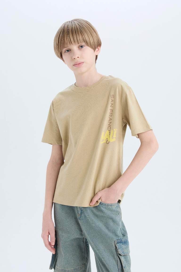 Boy Crew Neck Back Printed T-Shirt