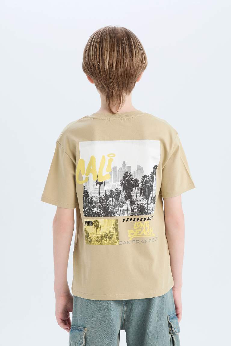 Boy Crew Neck Back Printed T-Shirt