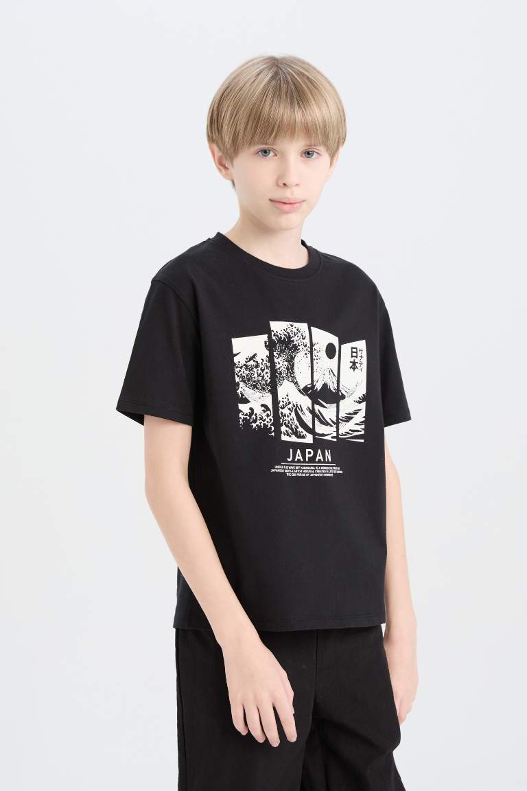 Boy Crew Neck Printed Short Sleeve T-Shirt