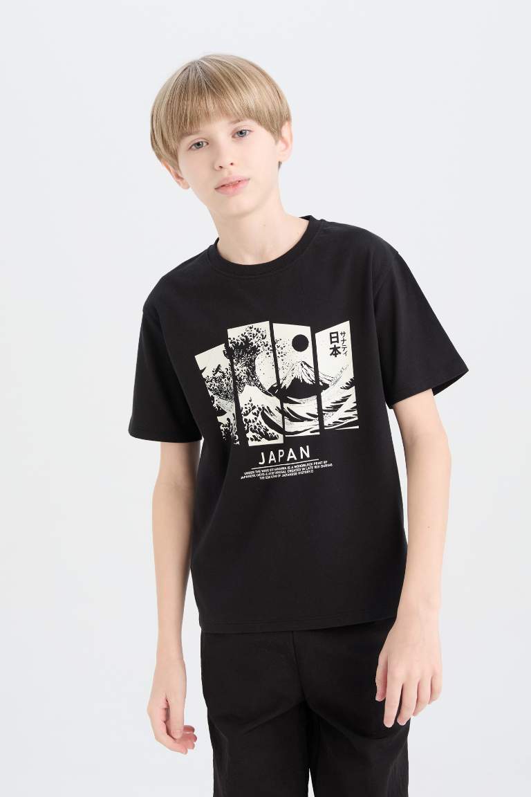 Boy Crew Neck Printed Short Sleeve T-Shirt