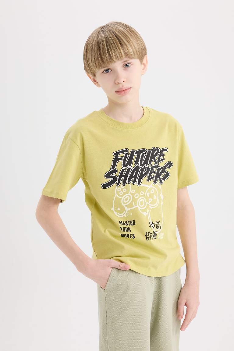 Boy Crew Neck Printed Short Sleeve T-Shirt