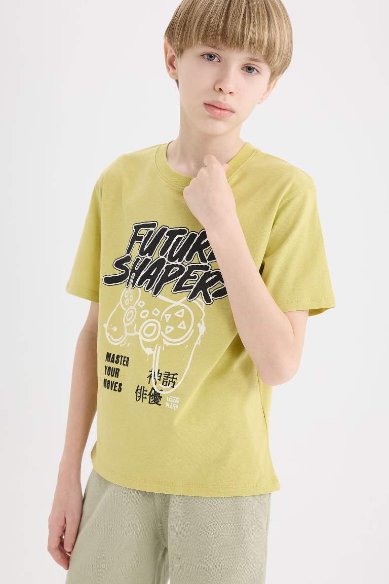 Boy Crew Neck Printed Short Sleeve T-Shirt