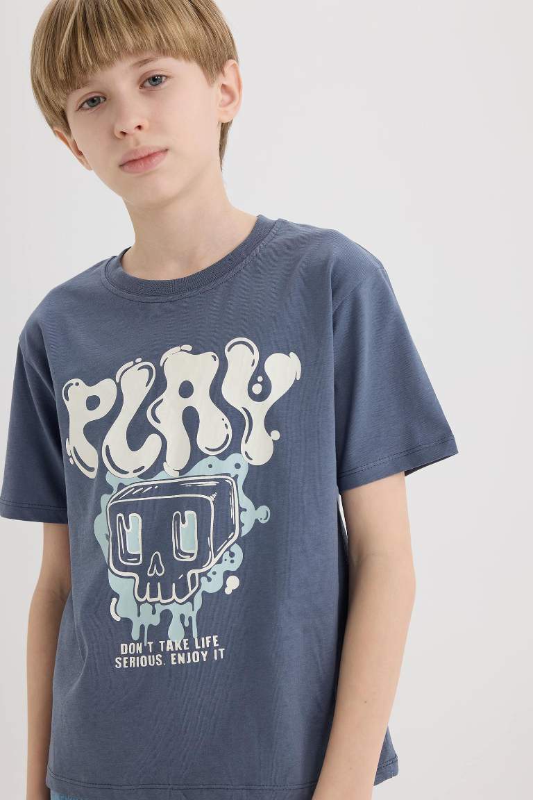 Boy Crew Neck Printed Short Sleeve T-Shirt