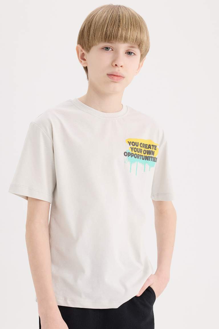 Boy Crew Neck Printed Short Sleeve T-Shirt