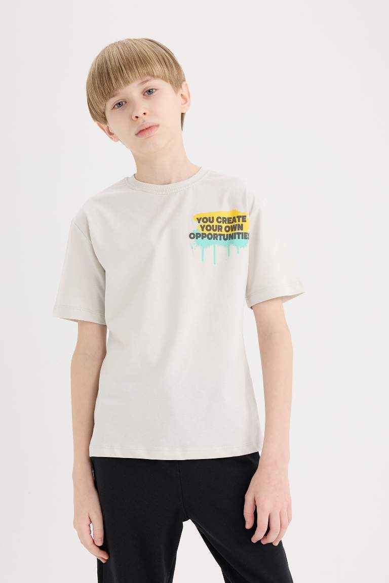 Boy Crew Neck Printed Short Sleeve T-Shirt