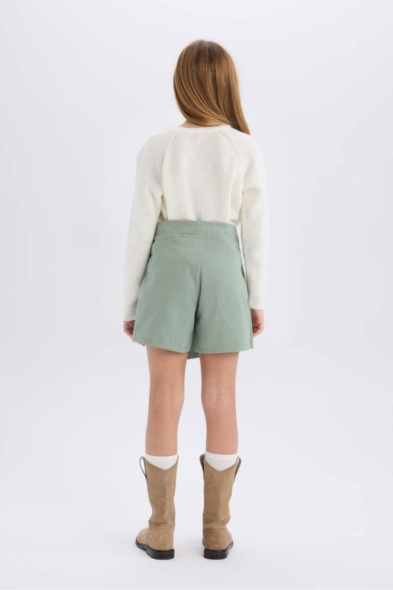 Short-jupe en gabardine pour fille