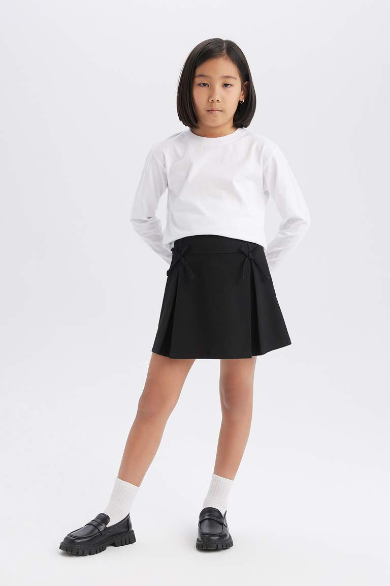 Girl Pleated Black Skirt