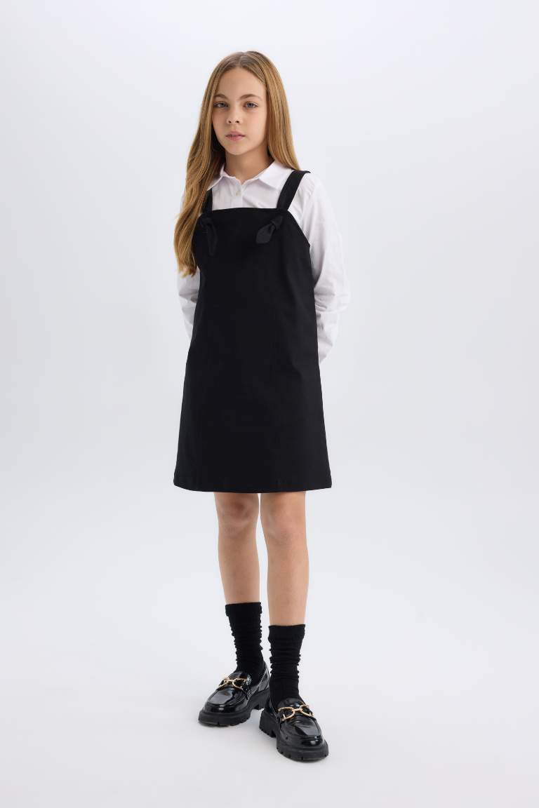 Girl Suspender Gabardine Overall Dress