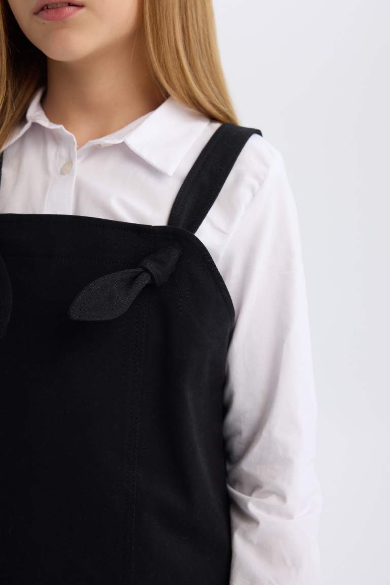 Girl Suspender Gabardine Overall Dress