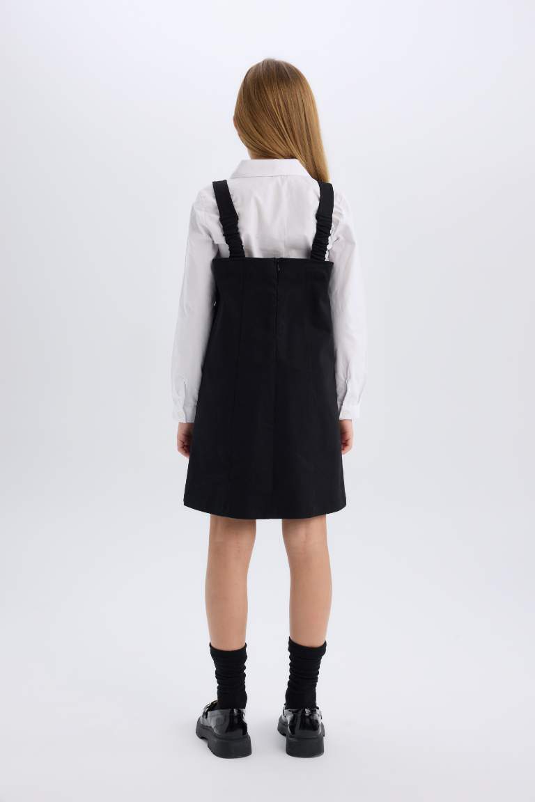 Girl Suspender Gabardine Overall Dress