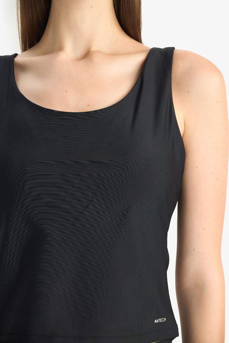 DeFactoFit U Yaka Astarlı Pedli Bikini Üstü