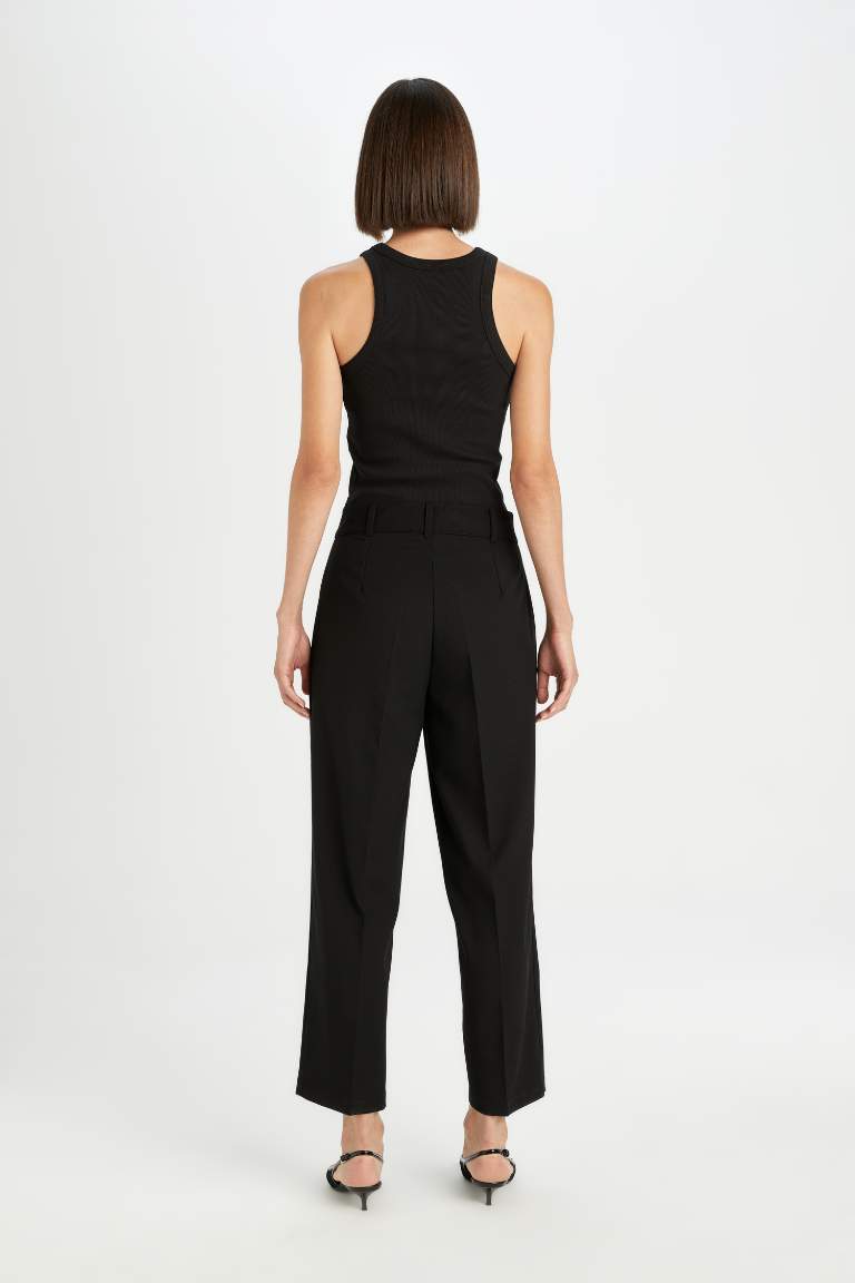 Carrot Fit Ankle Length With Pockets Trousers