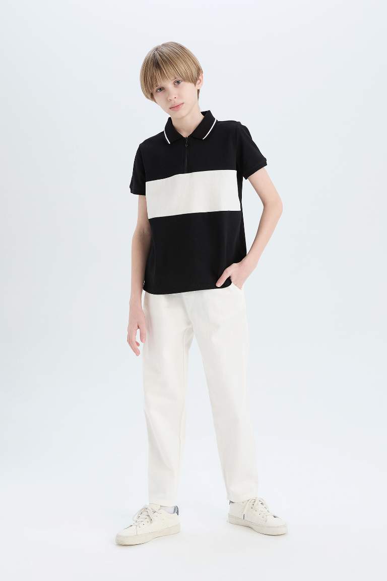 Boy Boy Color Block Pique Polo T-Shirt