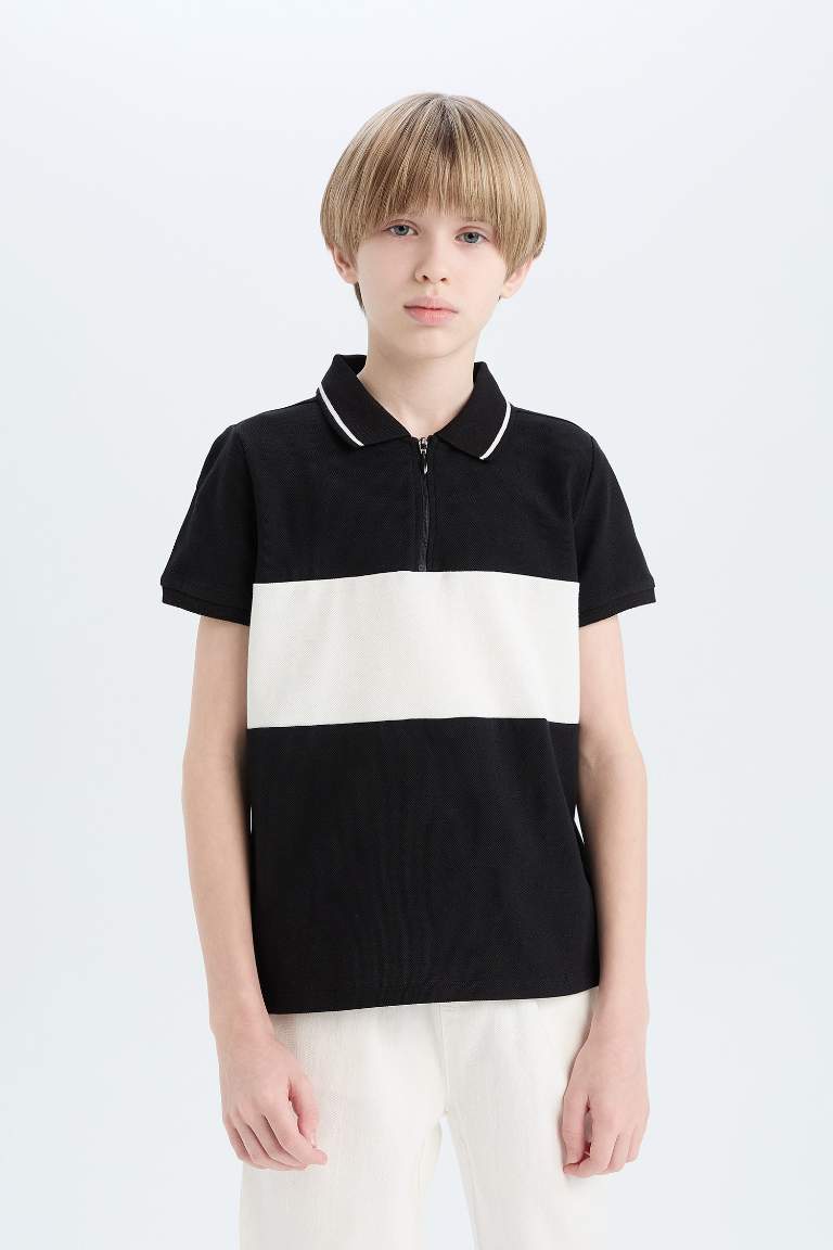 Boy Boy Color Block Pique Polo T-Shirt