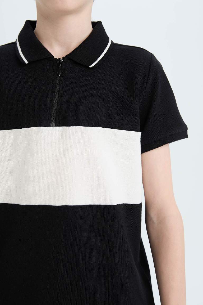 Boy Boy Color Block Pique Polo T-Shirt