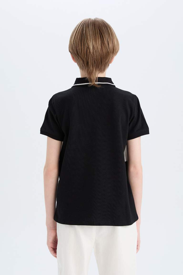 Boy Boy Color Block Pique Polo T-Shirt