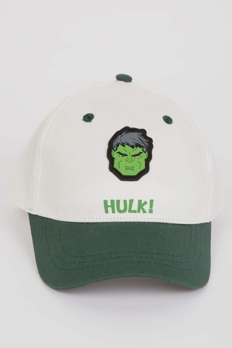 Boy Marvel Avengers Label Printed Cotton Cap