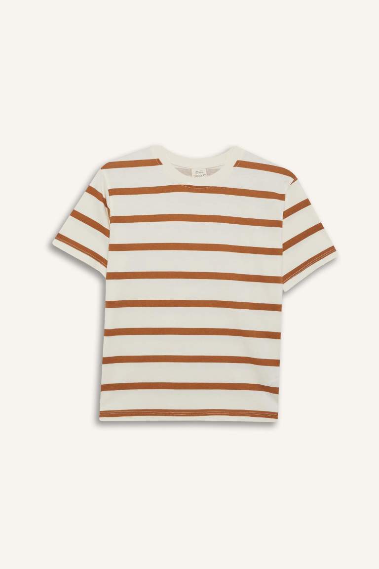 Boy Crew Neck Striped Short Sleeve T-Shirt