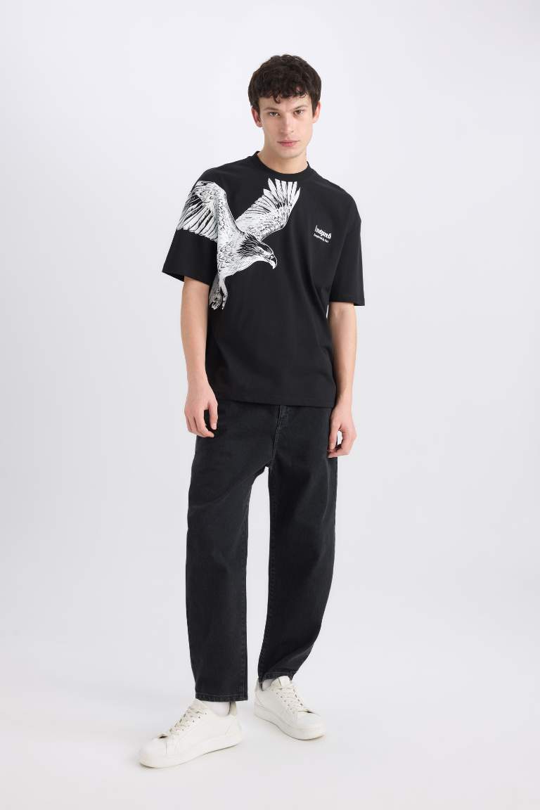 Oversize Fit Crew Neck Printed T-Shirt