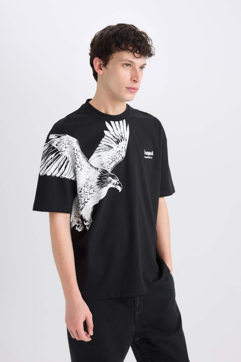 Oversize Fit Crew Neck Printed T-Shirt