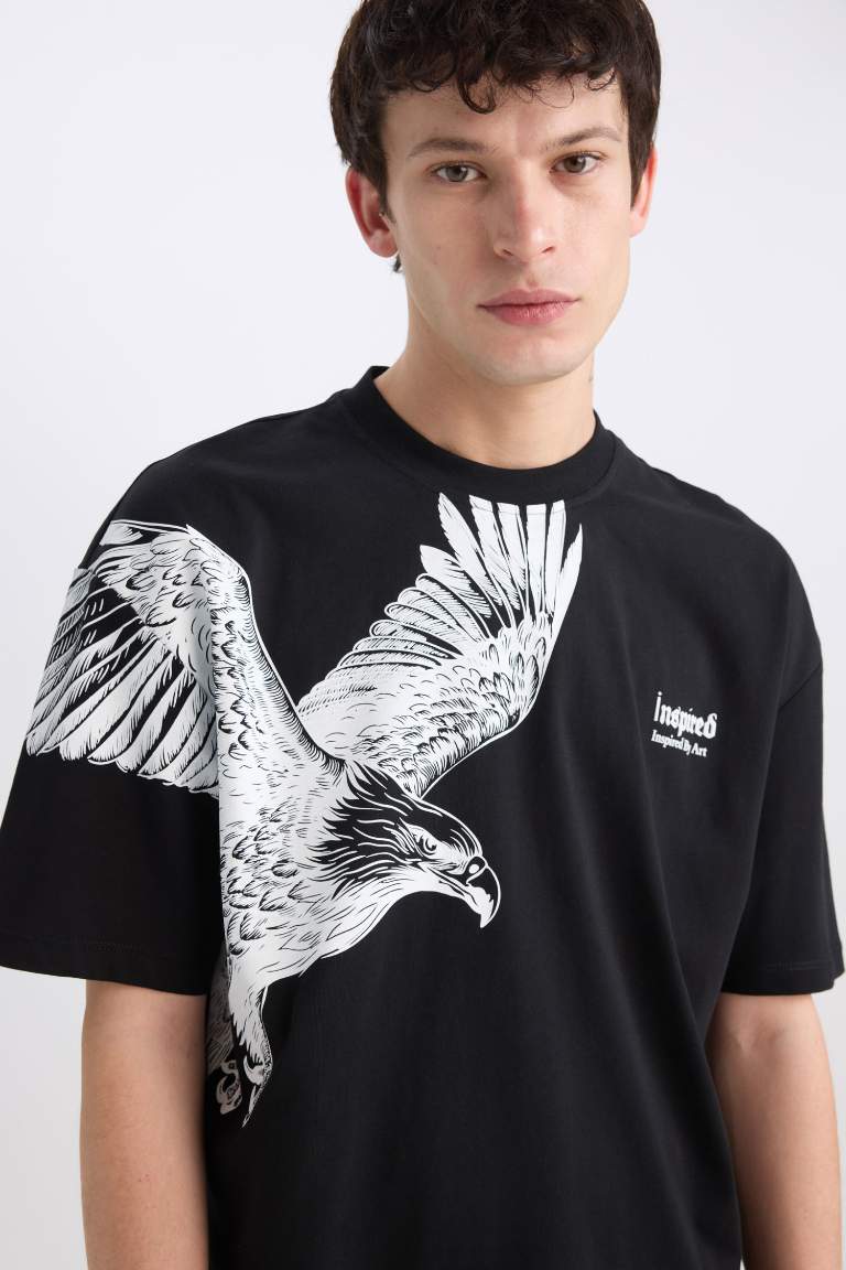 Oversize Fit Crew Neck Printed T-Shirt