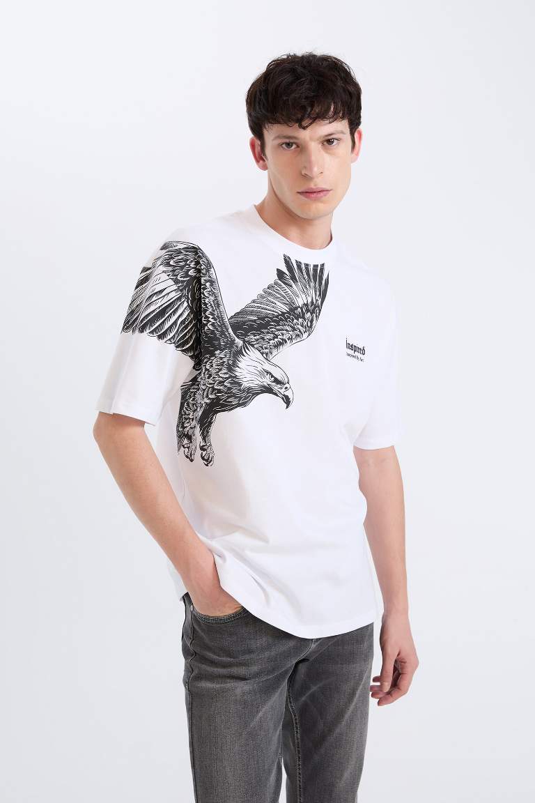 Oversize Fit Crew Neck Printed T-Shirt