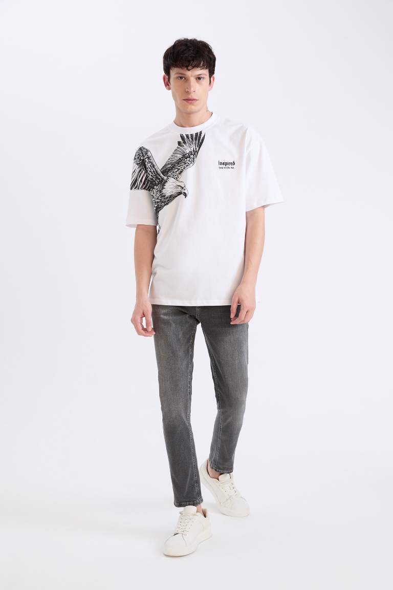 Oversize Fit Crew Neck Printed T-Shirt