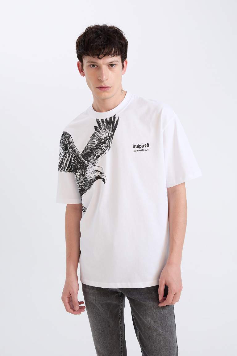 Oversize Fit Crew Neck Printed T-Shirt