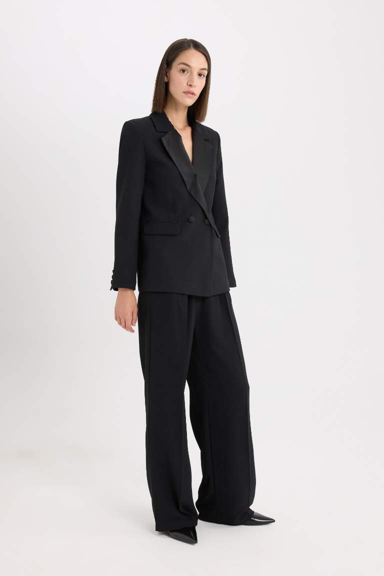 Palazzo High Waist Crepe Fabric Classic Trousers