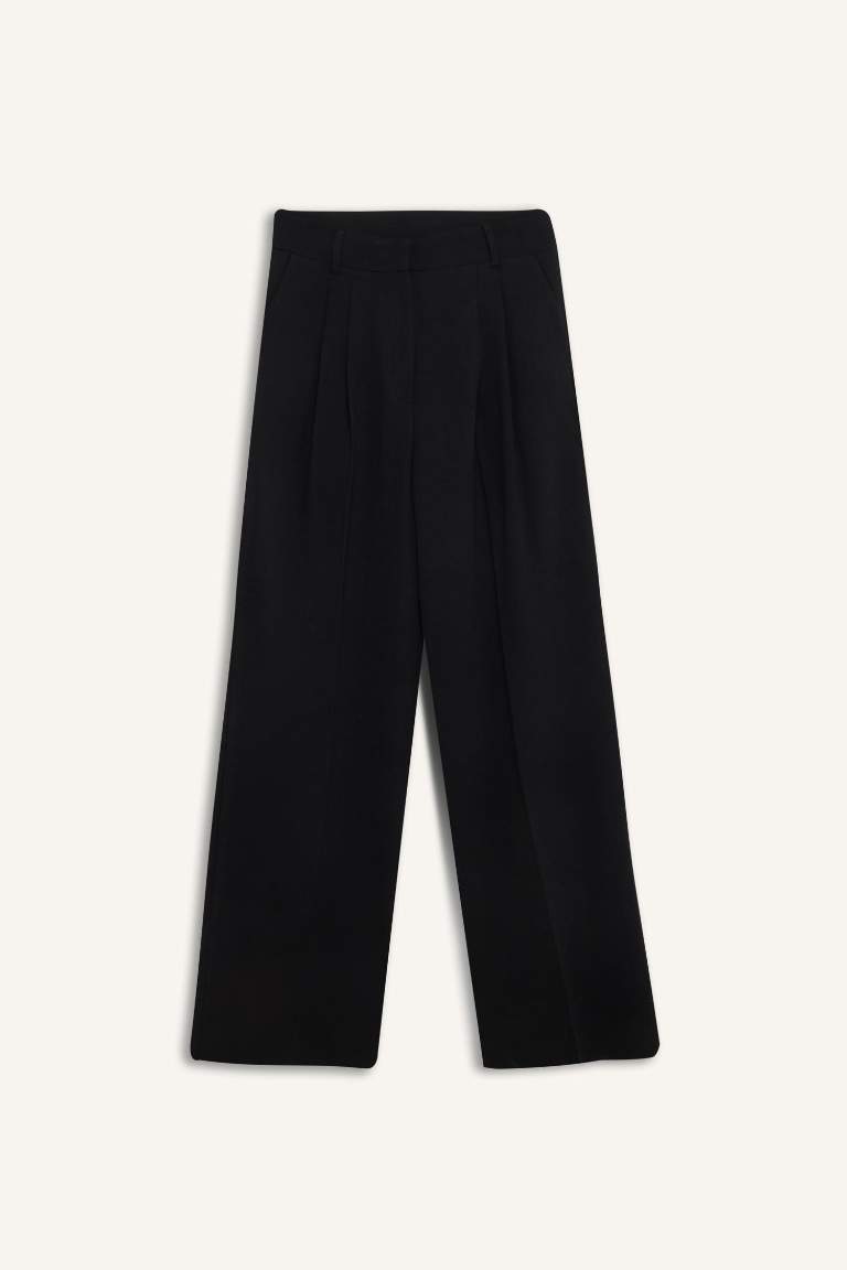 Palazzo High Waist Crepe Fabric Classic Trousers